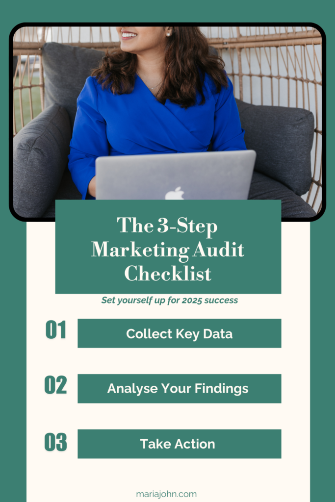 a quick 3-step marketing audit checklist for the new year for the solopreneur.