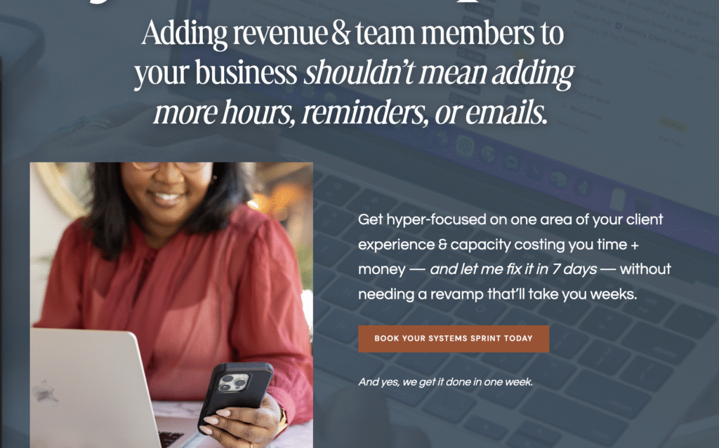 Sales page copywriting for a systems setup sales page for Ashley of Solutions integrators