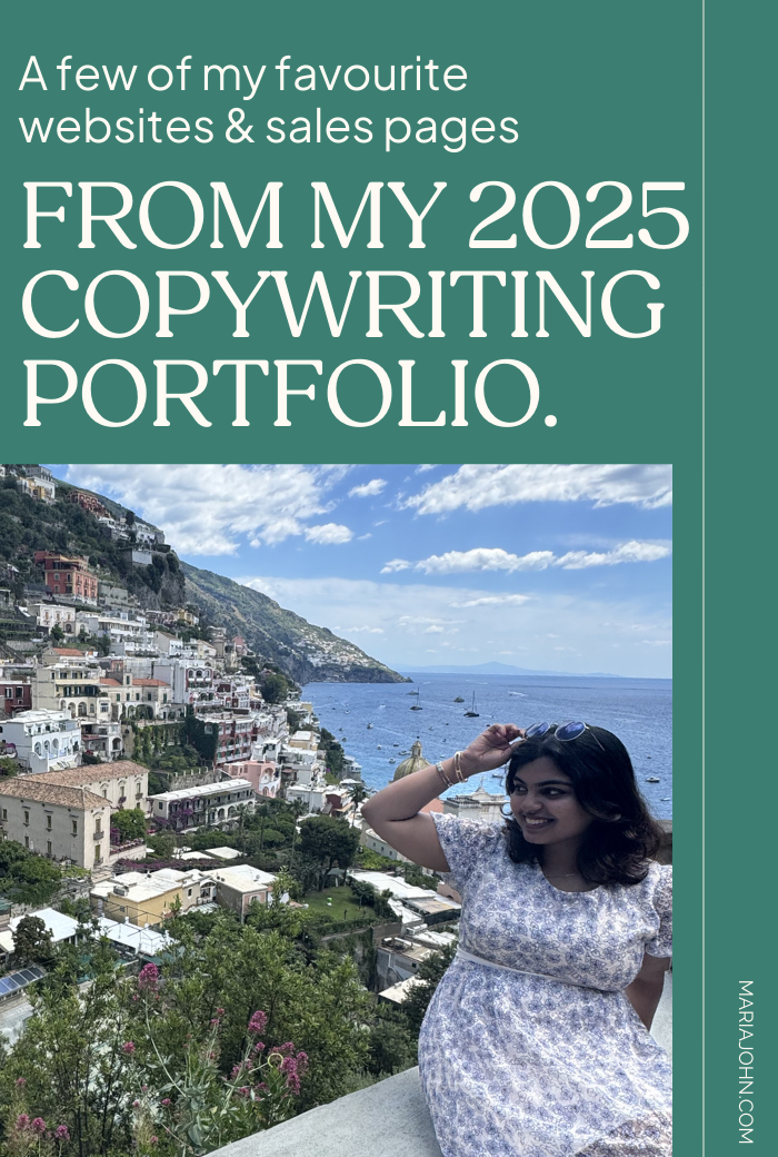 a few of my favourite websites & sales pages from my 2025 copywriting portfolio